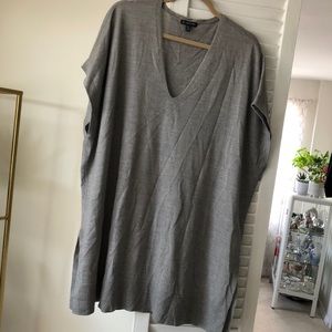 Eileen fisher heather gray short sleeve sweater